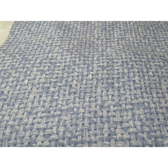 Benartex Cotton Screen Print Fabric Blue & White Basketweave Pattern 1/2 yard x - Picture 2 of 6